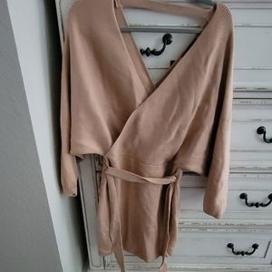 Ribbed Wrap sweater dress